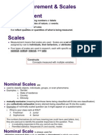 Measurement & Scales Lecture 7
