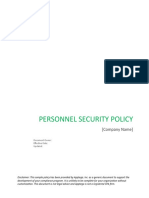 Personnel Security Policy: (Company Name)