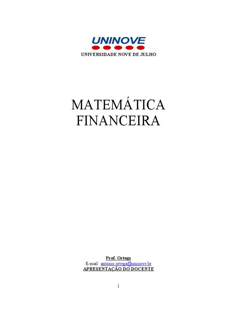 Matemática Financeira | PDF | Juros | Desconto