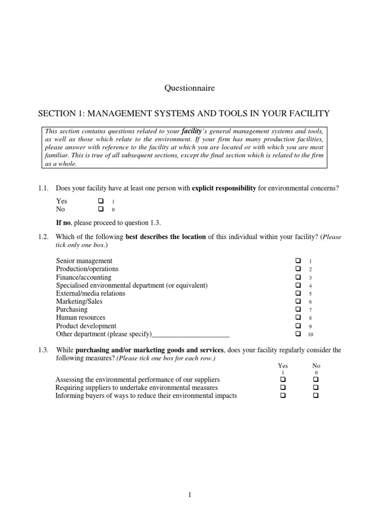 Questionnaire | PDF