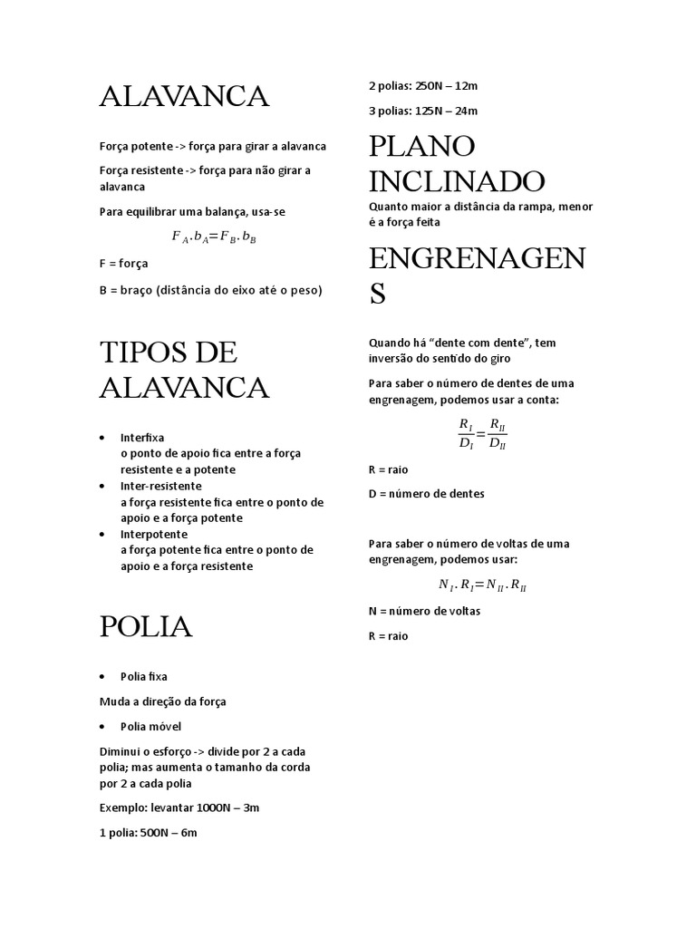 Resumo Maquinas Simples Pdf