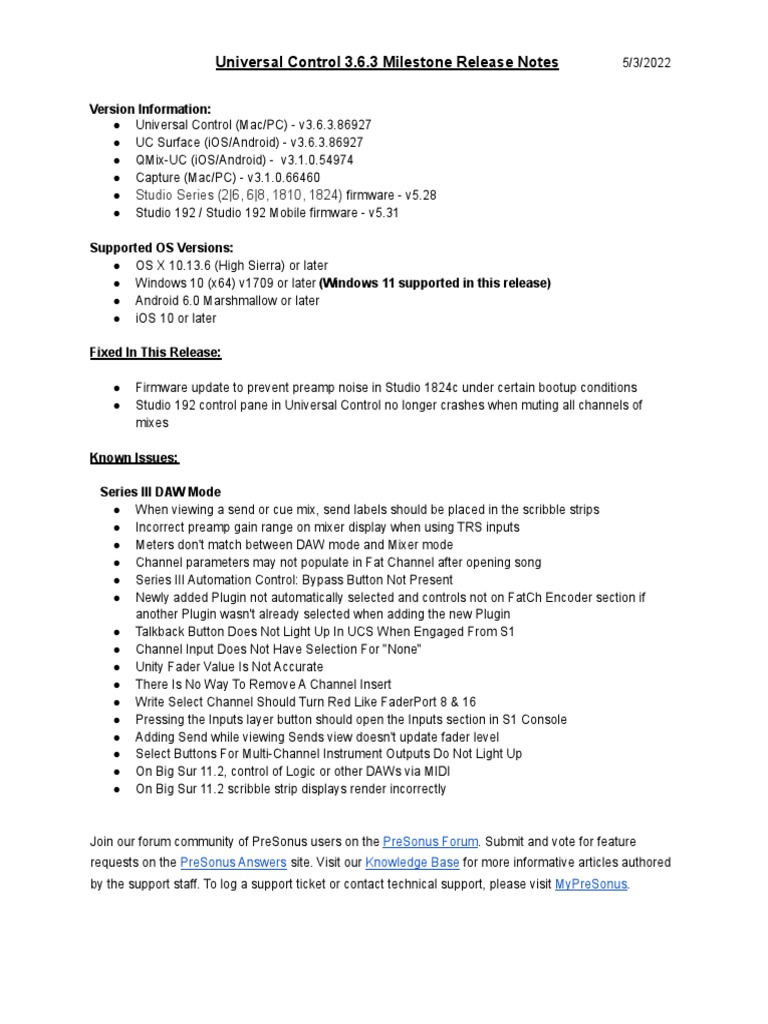 UC 3 6 3 Milestone Release Notes | PDF | Computers | Technology ...