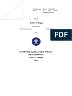 Edible Packaging: Essai Hari/Tanggal: Selasa, 10 Mei 2022 Pengemasan Pangan Dosen:Dr. Andy Early Febrinda, STP., MP