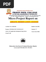 Micro Project Report On: Airline Reservation System