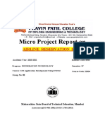 Micro Project Report On: Airline Reservation System