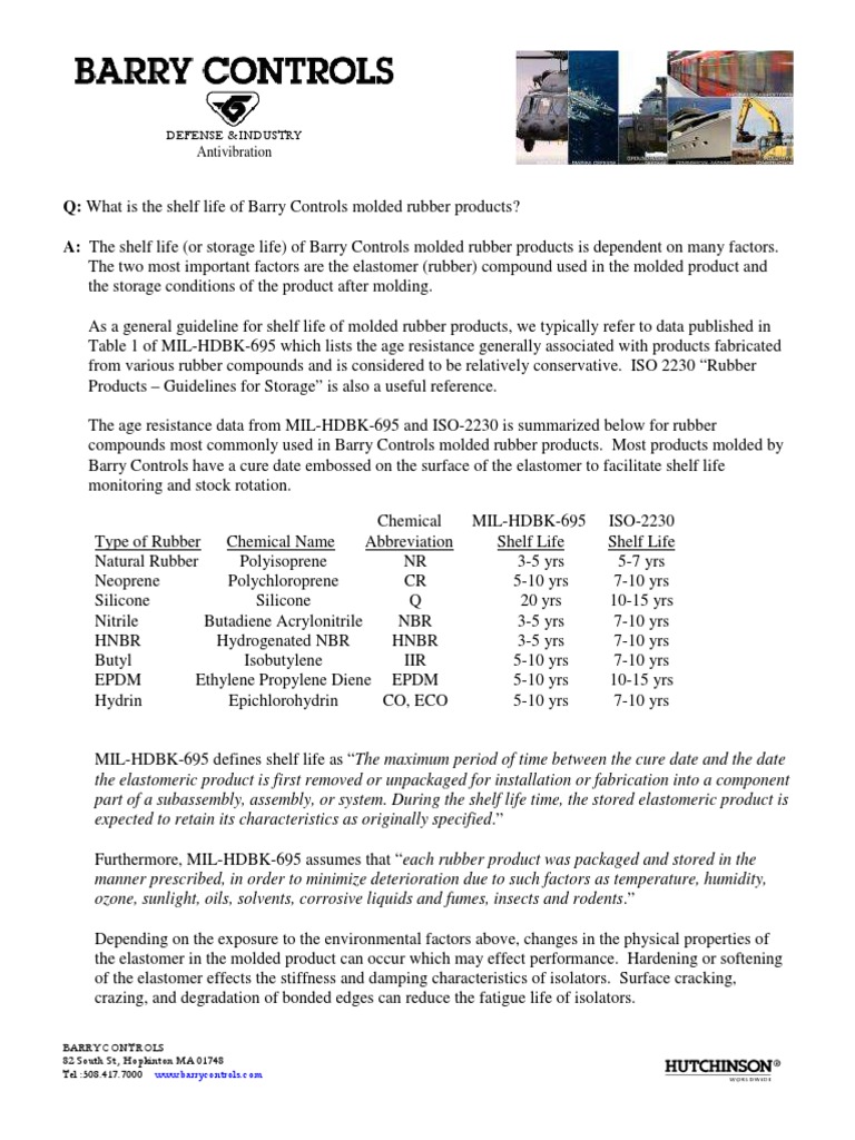 Hydraulic Hoses BarryControlsShelfLife PDF Ozone Humidity