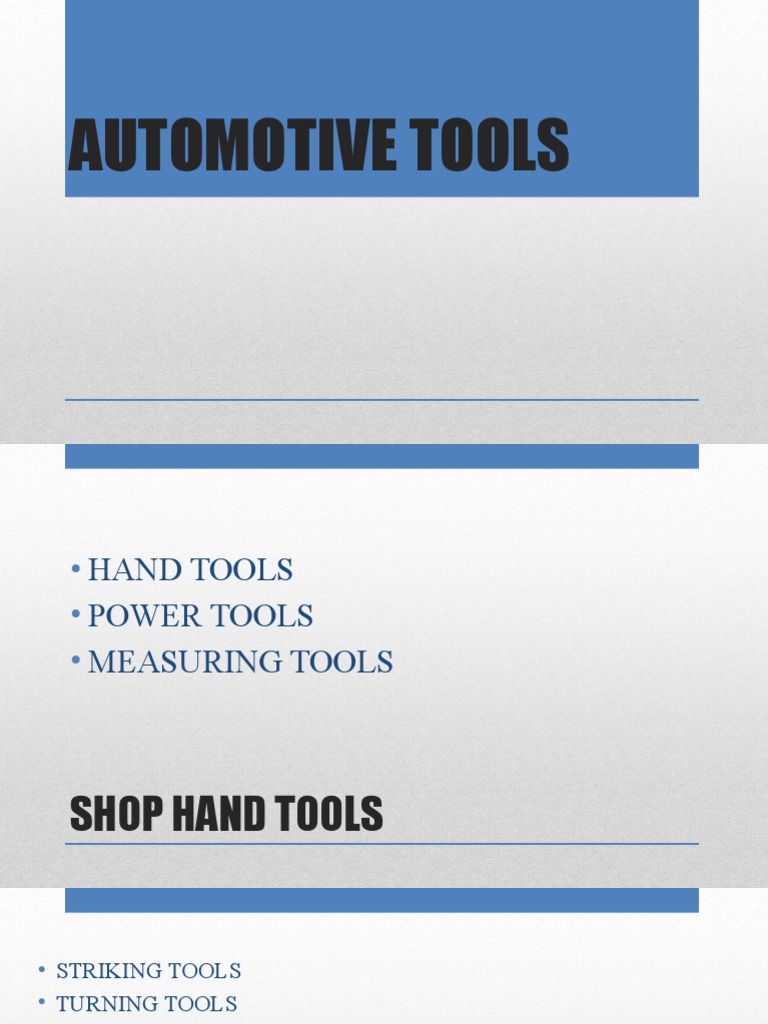 Automotive Hand Tools PDF