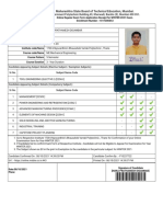 Online exam form receipt for Maharashtra polytechnic student