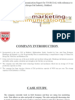 Integrated Marketing Communication Report for TOOR DAL