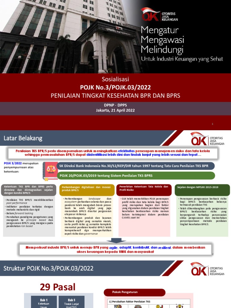 Materi POJK TKS BPR BPRS | PDF