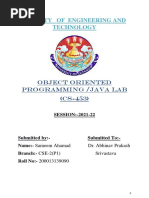 Faculty of Engineering and Technology: Object Oriented Programming /java Lab (CS-453)