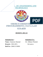 Faculty of Engineering and Technology: Object Oriented Programming /java Lab (CS-453)