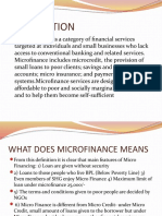 Inroduction: Microfinance Is A Category of Financial Services