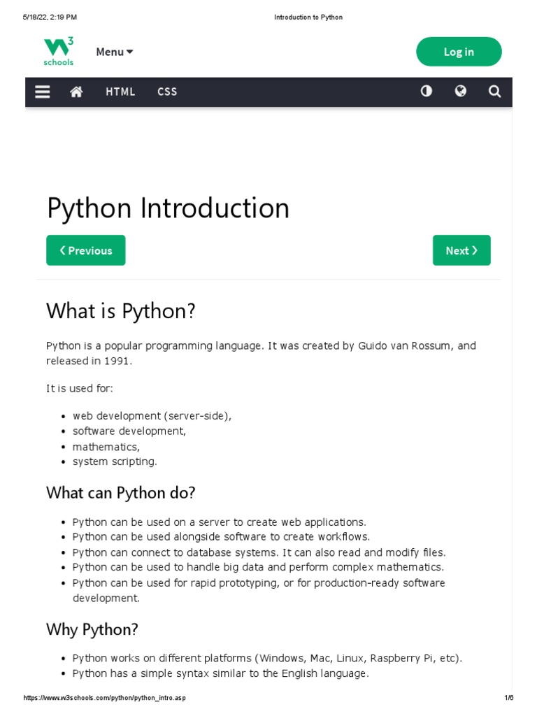 Introduction To Python | PDF | Python (Programming Language) | Java Script