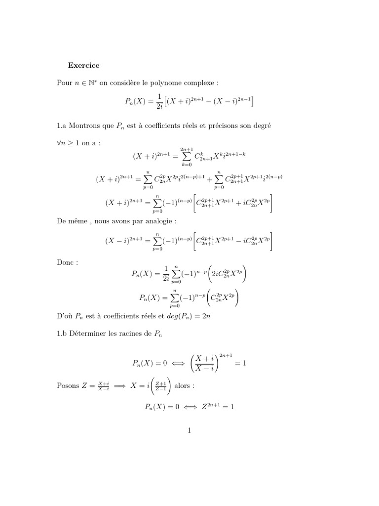 Polynomes Complexes | PDF | Informatique théorique | Mathématiques ...