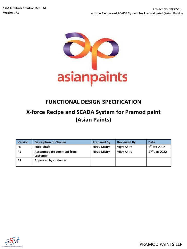 SCADA System Design for Pramod Paints | PDF | Scada | Programmable ...