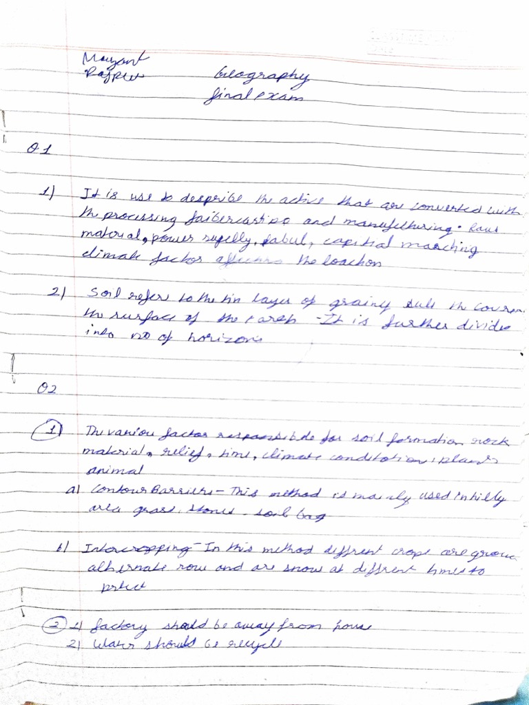 Geography Final Exam PDF