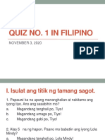 QUIZ NO. 1 in FIL