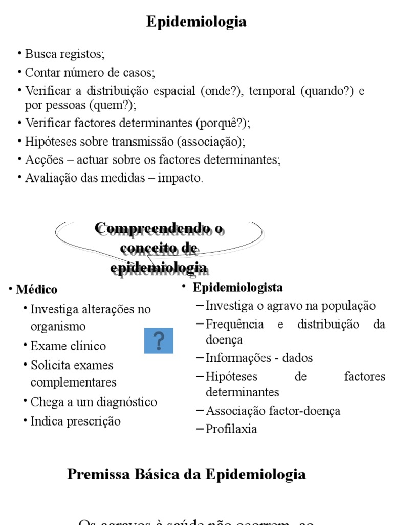 Aplicações e Importância da Epidemiologia | PDF | Epidemiologia ...