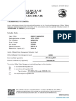 International Ballast Water Management Convention Certificate