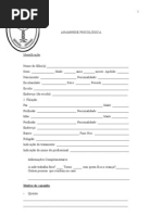 ANAMNESE PSICOLÓGICA