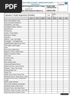 Hoist Pre-Operational Inspection Check List | PDF | Crane (Machine) | Rope
