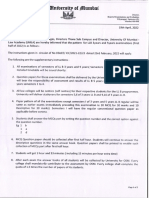 Circular First Half 2022 LL B Exam Pattern 3 and 5 Years