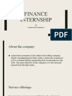 Finance Internship: at Learnovate Ecommerce