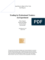 Trading by Professional Traders: An Experiment: Federal Reserve Bank of New York Staff Reports