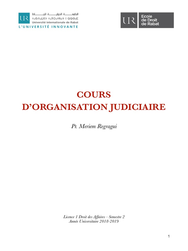 Organisation judiciaire au Maroc | PDF | Compétence | Justice