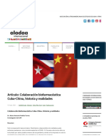 Artículo - Colaboración Biofarmacéutica Cuba-China, Historia y Re