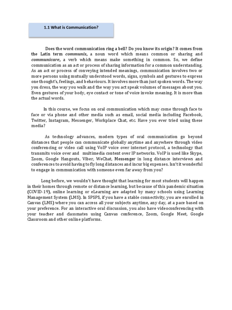 Communication, Process and Kinds | PDF | Communication | Nonverbal ...