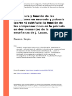 Zanassi, Sergio (2012) - Estructura y Función de Las Obsesiones en Neurosis y Psicosis (Parte 4) Subtítulo La Función de Las Compensac (... )