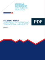 Student Visas: Statement of Intent and Transitional Measures