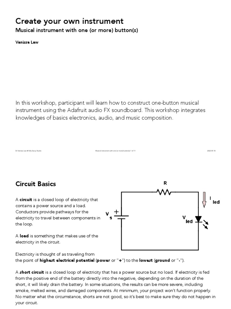 Build a One-Button Sound Instrument | PDF | Electricity | Electric Power