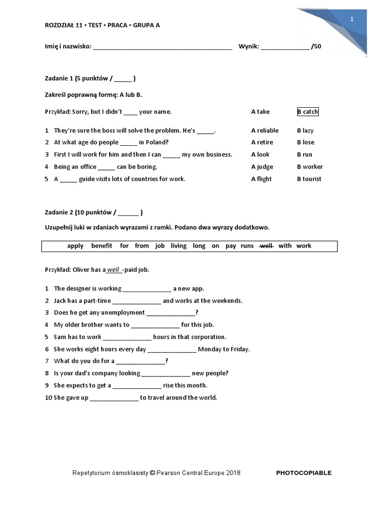 REP8 - Unit 11 - A - Test | PDF