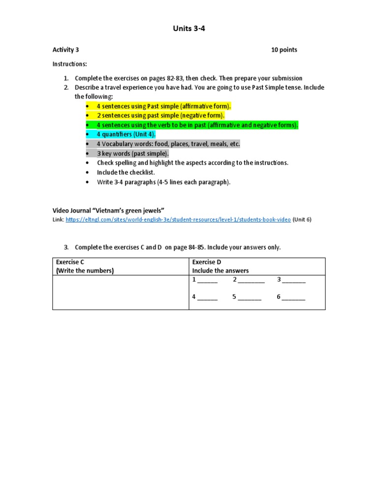 Units 3-4: Activity 3 10 Points | PDF