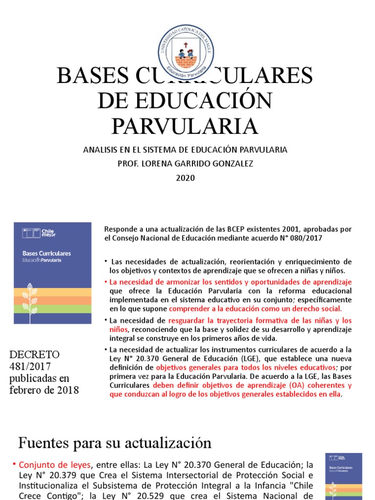 Bases Curriculares de Educaciã N Parvularia | PDF | Aprendizaje ...