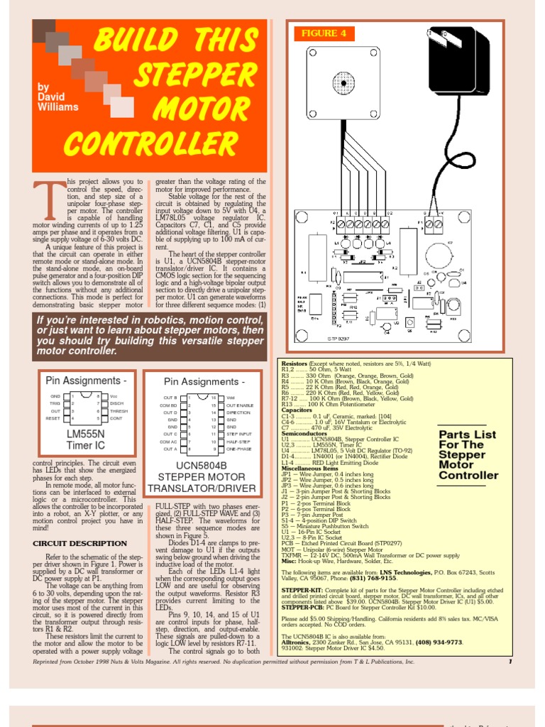 Unipolar Stepper Motor Controller Guide | PDF | Printed Circuit Board ...