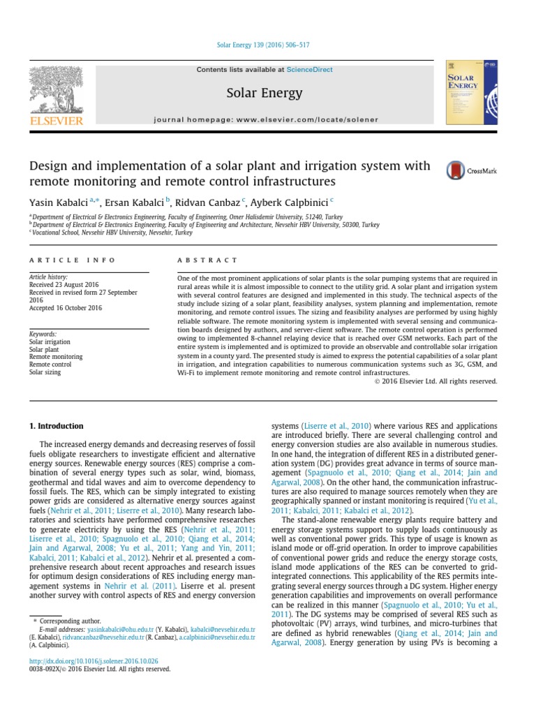 Solar Plant & Irrigation System Design | PDF | Photovoltaic System ...