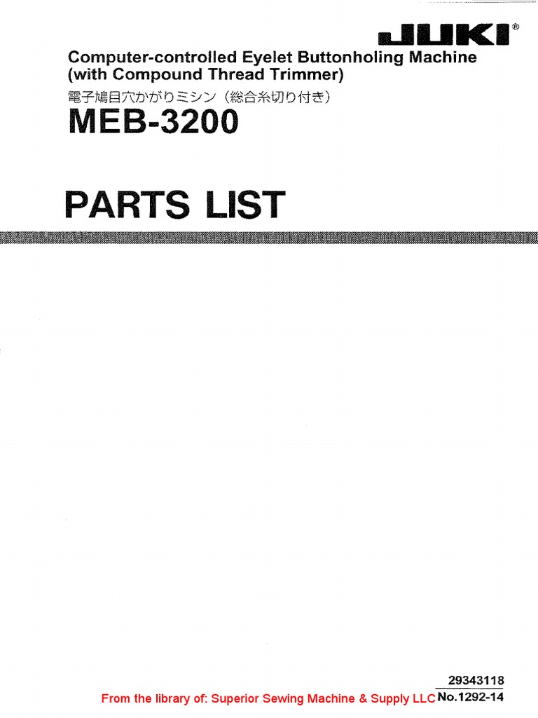 Parts List: Liuki® | PDF | Textile Arts | Manufactured Goods