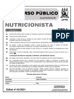 Prova Nutricionista UFPE 2022