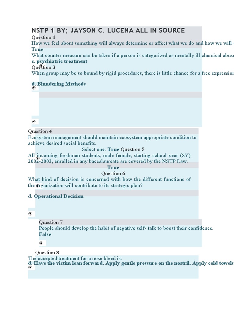 NSTP 1 All in Source by Jayson Lucena PDF Free, PDF