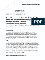 Dental Problems in Pediatric Patients With Head and Neck Tumors Undergoing Multiple Modality Therapy