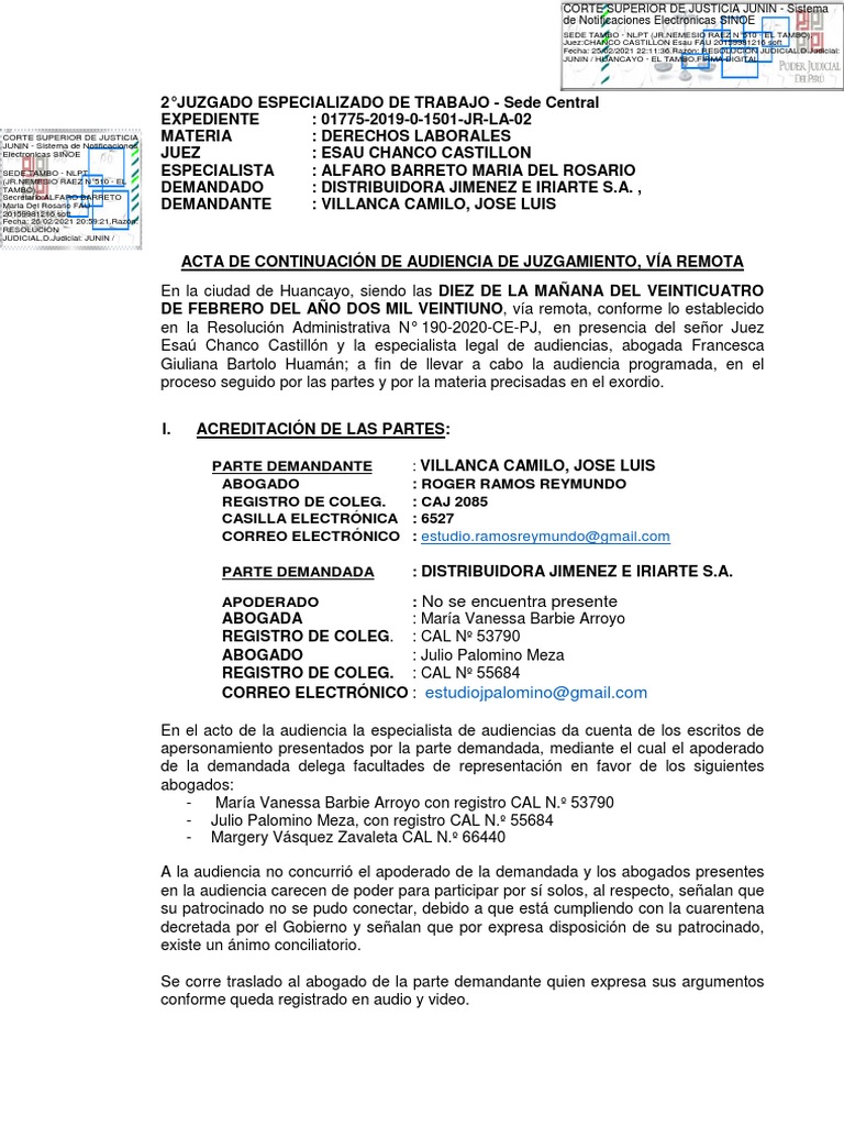 Acta de Audiencia de Juzgamiento | PDF | Justicia | Crimen y violencia