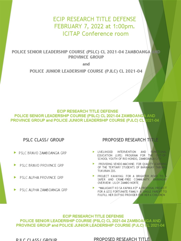 ECIP Research Title Defense Overview | PDF | Economies | Water
