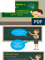 Determining the TruthDOCUMENTENGLISH 7 Quarter 4     Week 4Determining the Truthfulness andAccuracy of the Material Viewed        (EN7VC-I-h-10