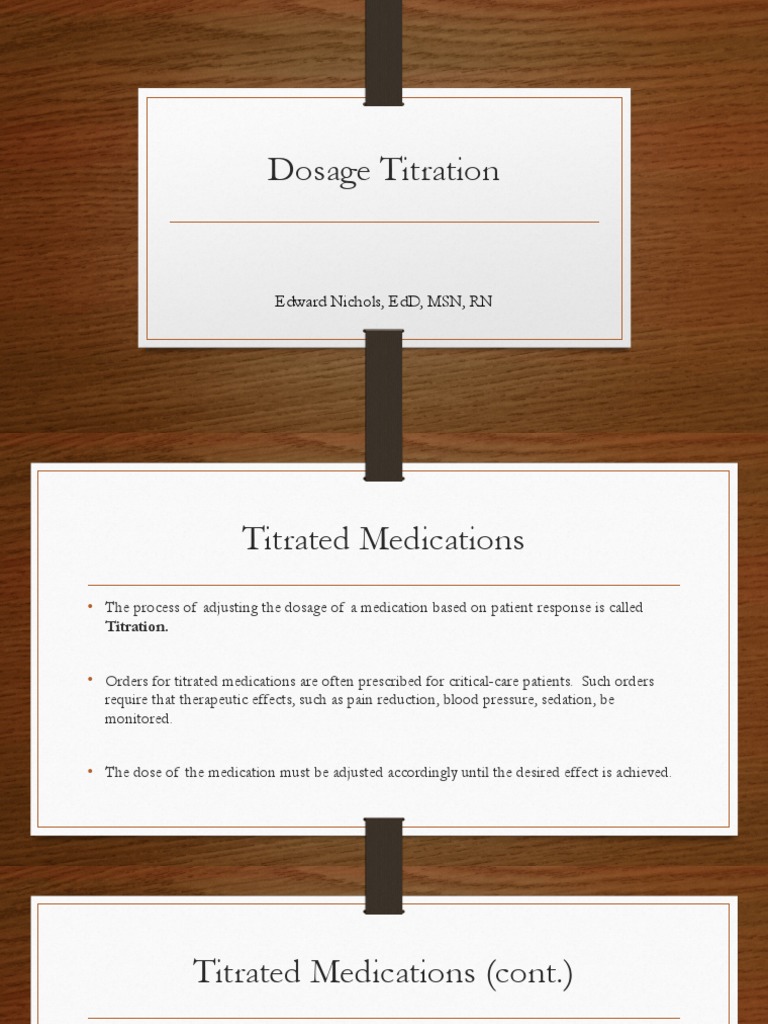 Dosage Titration Presentation PDF Dose (Biochemistry) Chemistry