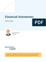 Financial Statements: (Cheat Sheet)
