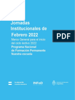 Jornadas Institucionales Febrero 2022 inicio ciclo lectivo